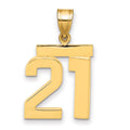 14k Medium Polished Number 21 Charm, 1.94 g