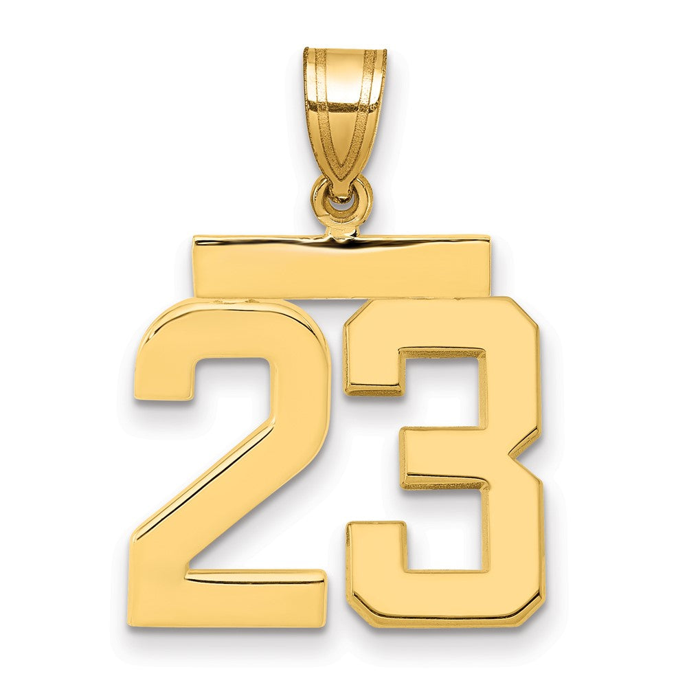 14k Medium Polished Number 23 Charm, 2.19 g
