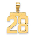 14k Medium Polished Number 28 Charm, 2.36 g