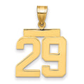 14k Medium Polished Number 29 Charm, 2.38 g