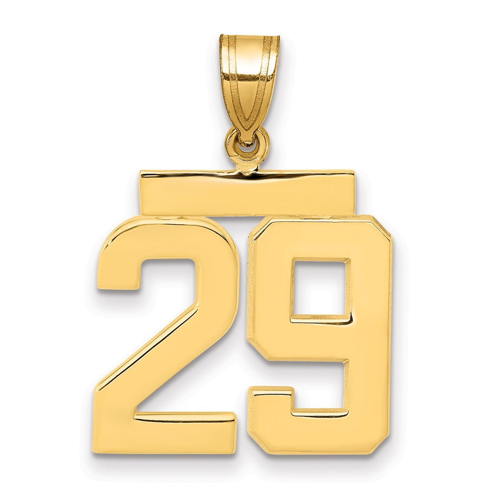 14k Medium Polished Number 29 Charm, 2.38 g