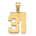 14k Medium Polished Number 31 Charm, 2.03 g