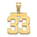 14k Medium Polished Number 33 Charm, 2.28 g