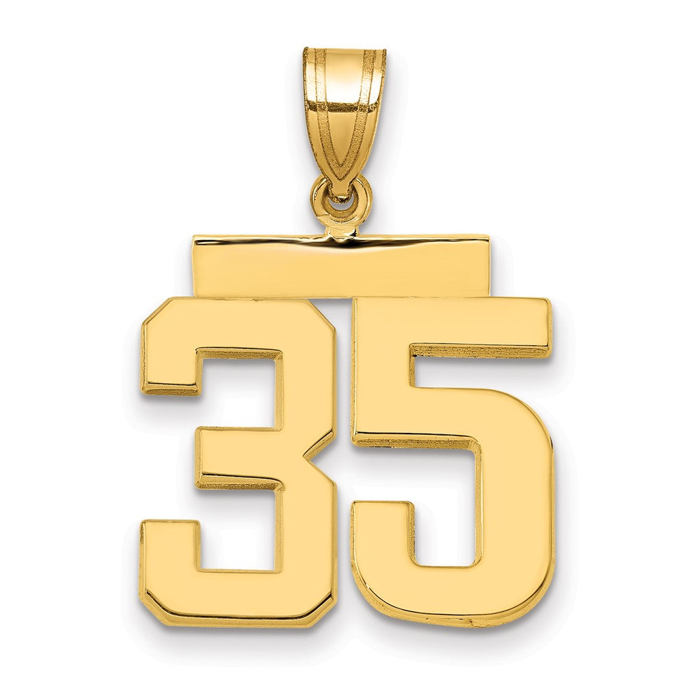 14k Medium Polished Number 35 Charm, 2.34 g