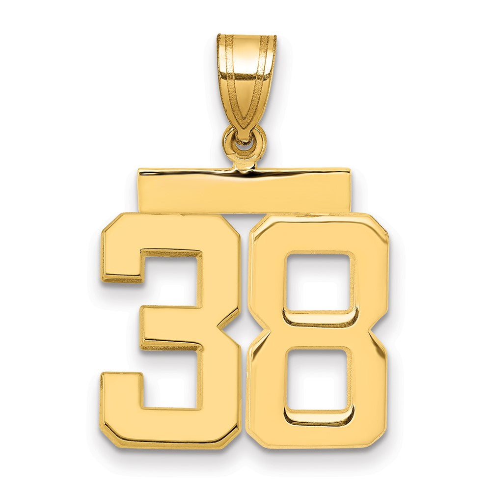14k Medium Polished Number 38 Charm, 2.44 g