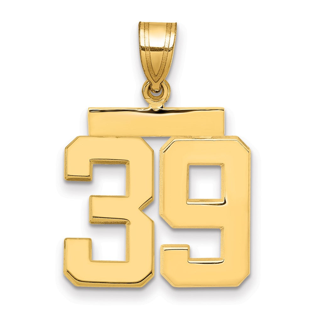 14k Medium Polished Number 39 Charm, 2.47 g