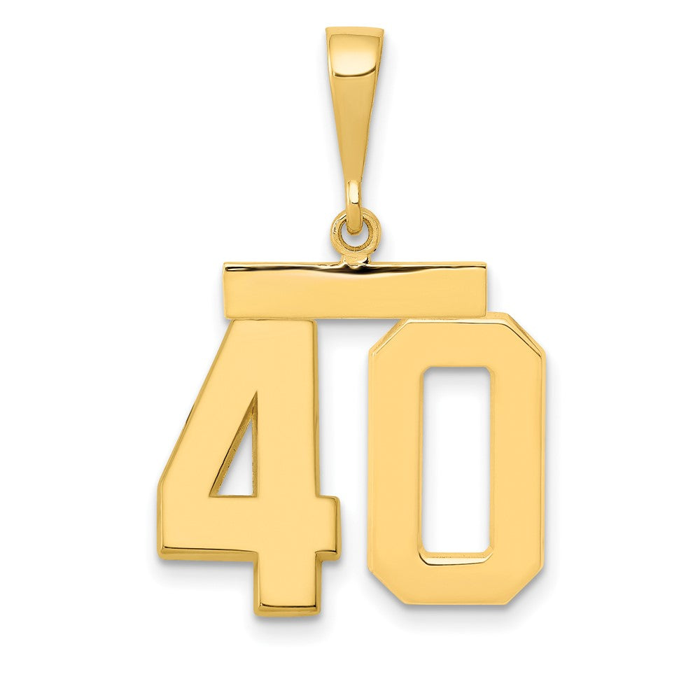 14k Medium Polished Number 40 Charm, 2.3 g