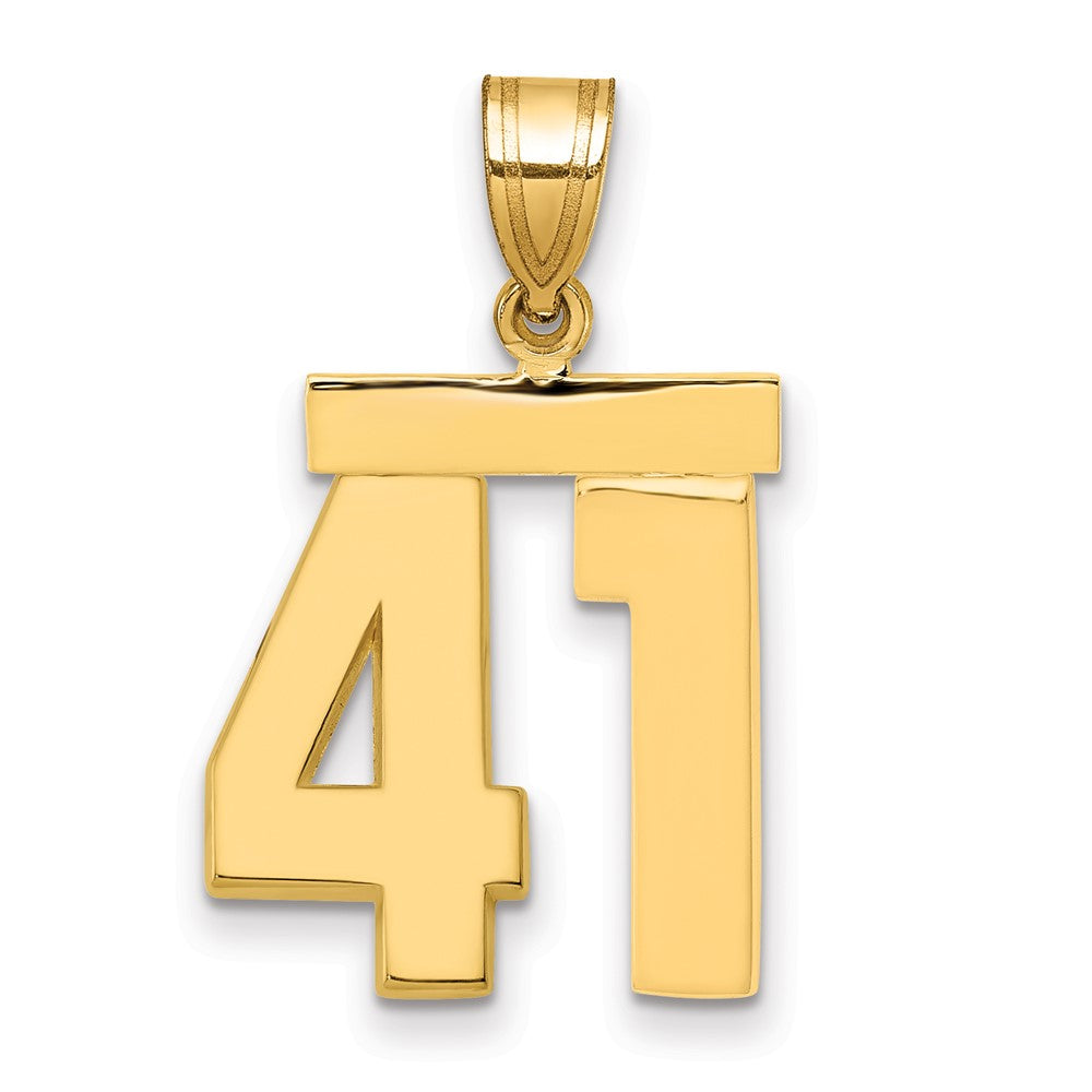 14k Medium Polished Number 41 Charm, 2.02 g