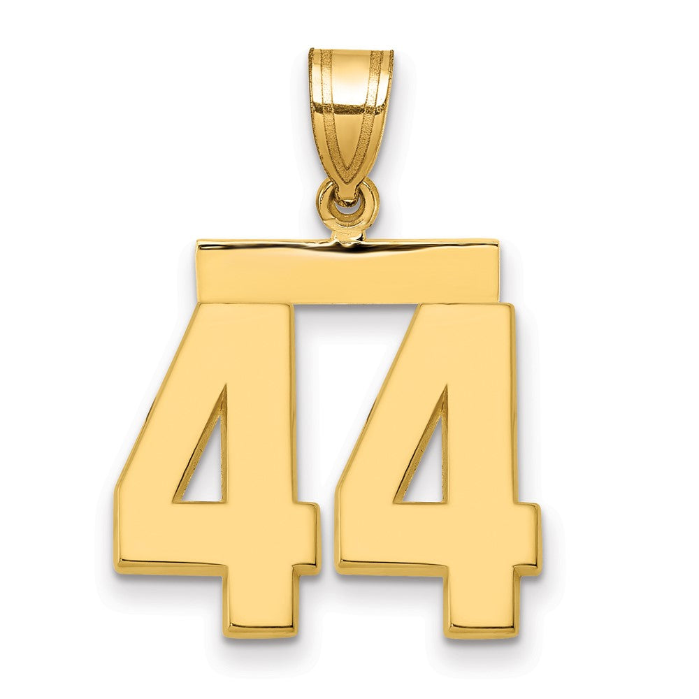 14k Medium Polished Number 44 Charm, 2.26 g