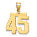 14k Medium Polished Number 45 Charm, 2.33 g