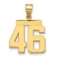 14k Medium Polished Number 46 Charm, 2.45 g