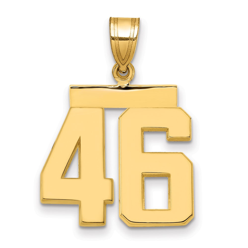 14k Medium Polished Number 46 Charm, 2.45 g