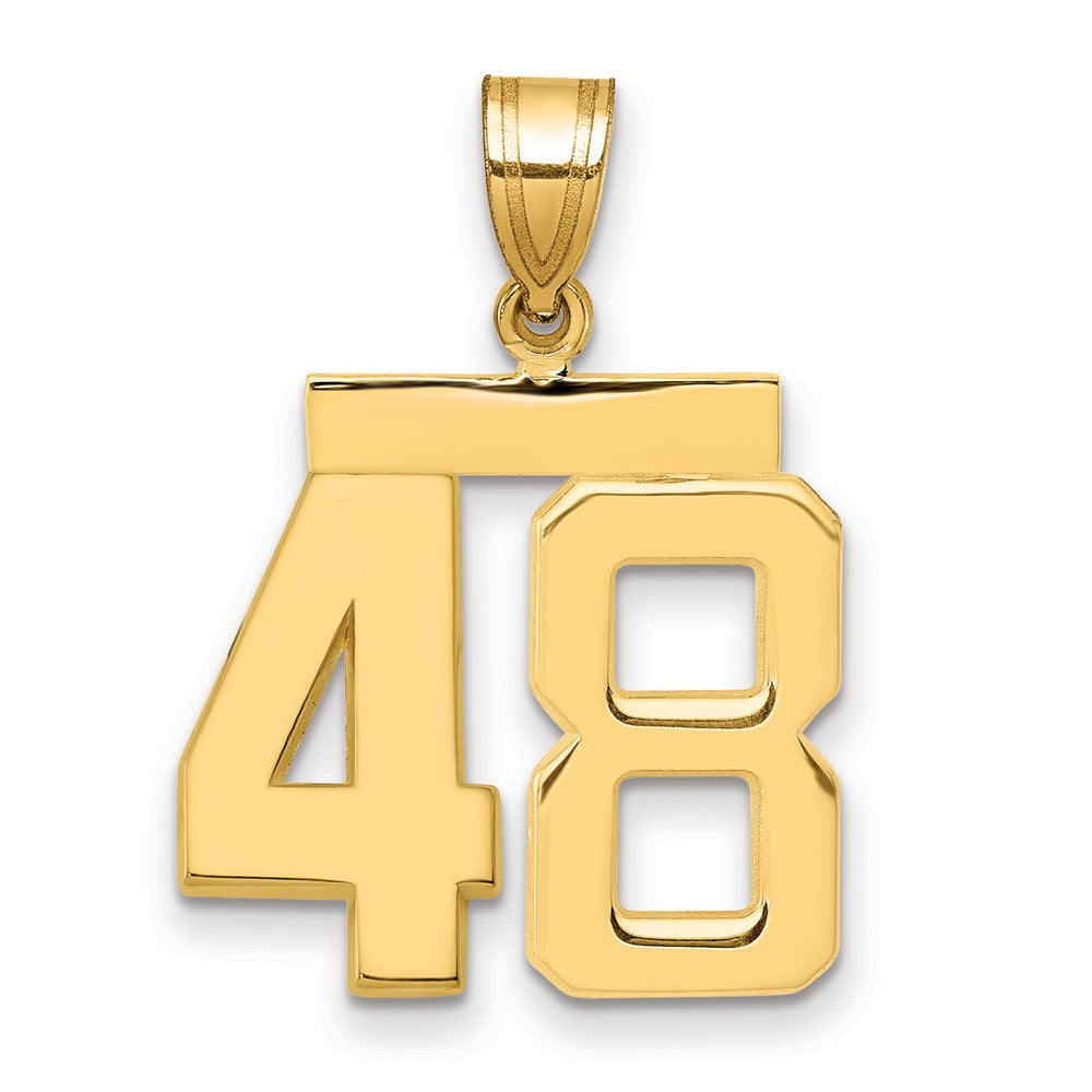 14k Medium Polished Number 48 Charm, 2.43 g