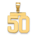 14k Medium Polished Number 50 Charm, 2.37 g