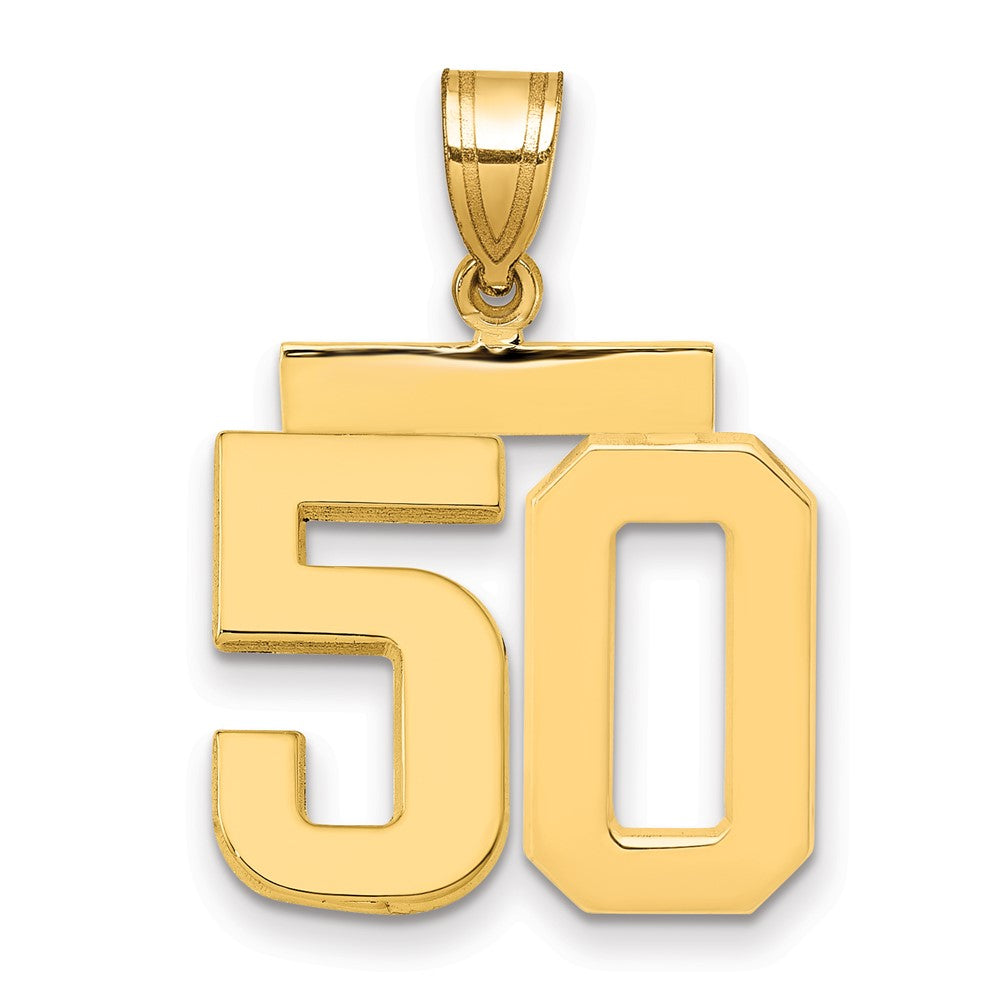 14k Medium Polished Number 50 Charm, 2.37 g