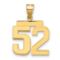 14k Medium Polished Number 52 Charm, 2.25 g