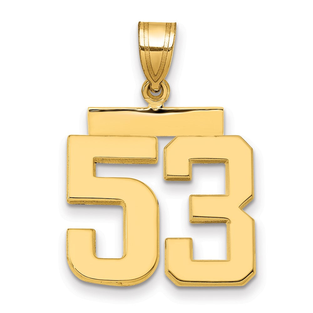 14k Medium Polished Number 53 Charm, 2.34 g