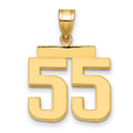 14k Medium Polished Number 55 Charm, 2.39 g