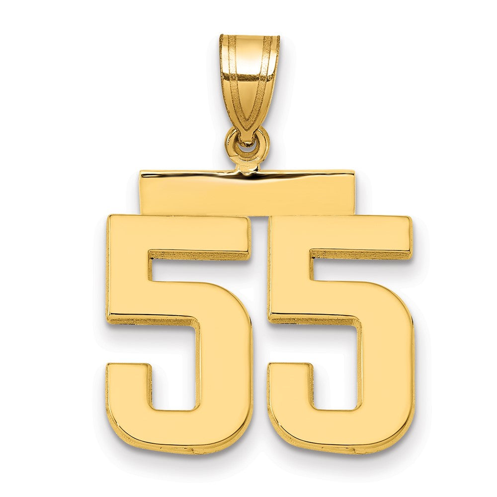 14k Medium Polished Number 55 Charm, 2.39 g