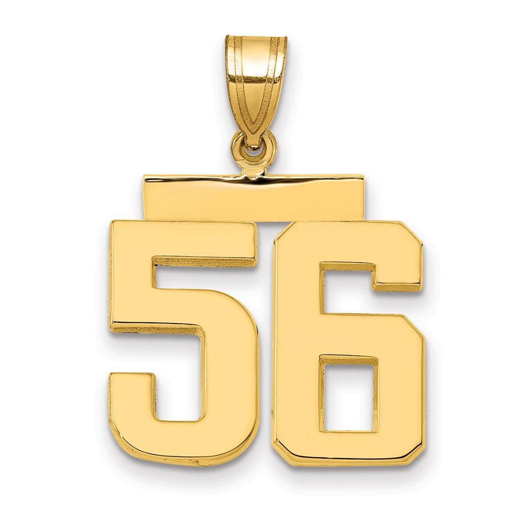 14k Medium Polished Number 56 Charm, 2.53 g