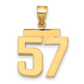 14k Medium Polished Number 57 Charm, 2.17 g