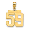 14k Medium Polished Number 59 Charm, 2.53 g