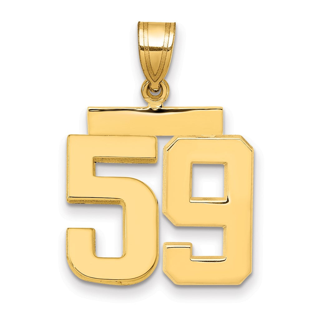 14k Medium Polished Number 59 Charm, 2.53 g