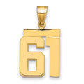 14k Medium Polished Number 61 Charm, 2.21 g