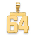 14k Medium Polished Number 64 Charm, 2.45 g