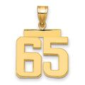 14k Medium Polished Number 65 Charm, 2.53 g