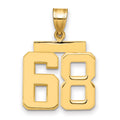 14k Medium Polished Number 68 Charm, 2.63 g