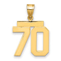 14k Medium Polished Number 70 Charm, 2.14 g