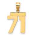 14k Medium Polished Number 71 Charm, 1.86 g