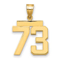14k Medium Polished Number 73 Charm, 2.11 g