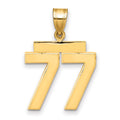 14k Medium Polished Number 77 Charm, 1.94 g