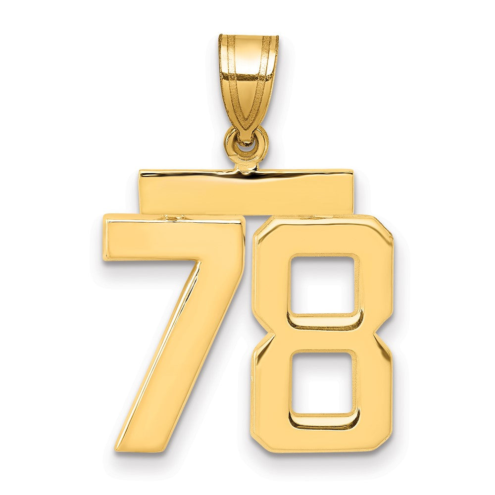 14k Medium Polished Number 78 Charm, 2.27 g