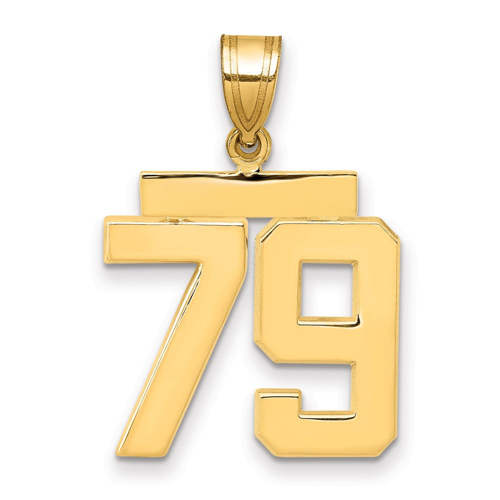 14k Medium Polished Number 79 Charm, 2.3 g