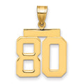 14k Medium Polished Number 80 Charm, 2.47 g