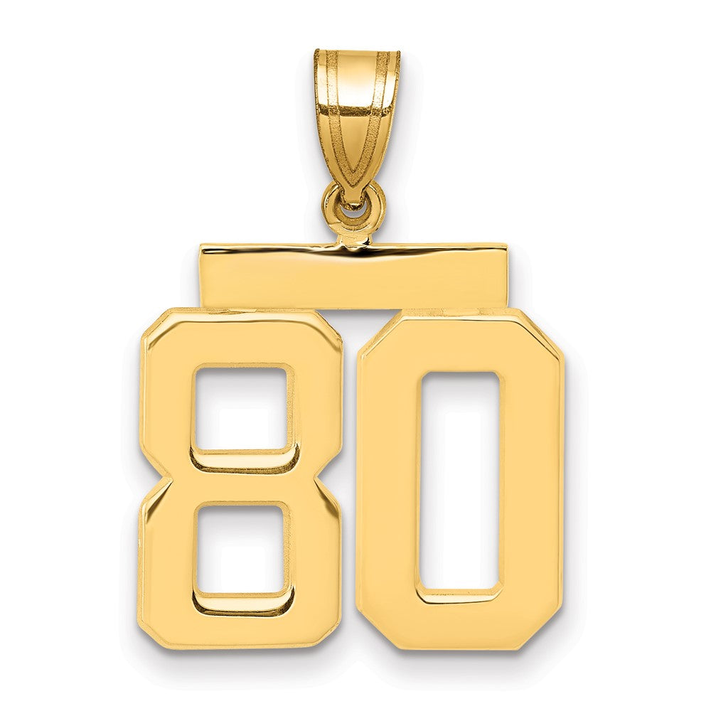 14k Medium Polished Number 80 Charm, 2.47 g