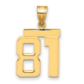 14k Medium Polished Number 81 Charm, 2.19 g