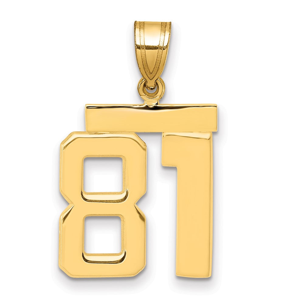 14k Medium Polished Number 81 Charm, 2.19 g