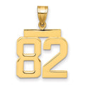14k Medium Polished Number 82 Charm, 2.36 g
