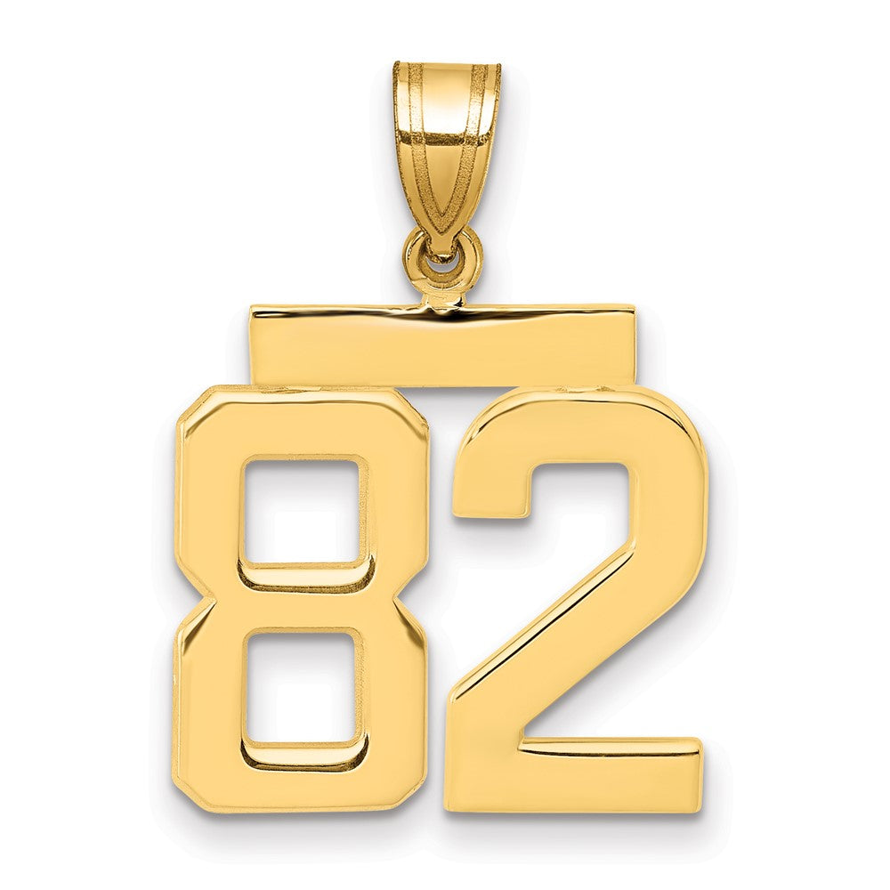 14k Medium Polished Number 82 Charm, 2.36 g