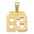 14k Medium Polished Number 83 Charm, 2.44 g