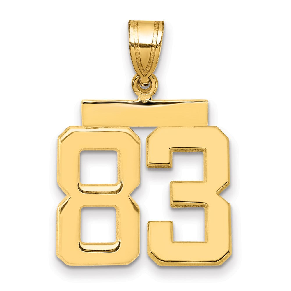 14k Medium Polished Number 83 Charm, 2.44 g