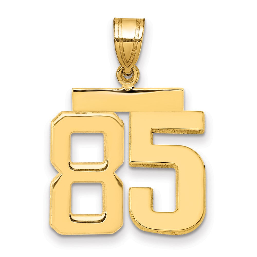 14k Medium Polished Number 85 Charm, 2.5 g