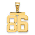 14k Medium Polished Number 86 Charm, 2.63 g