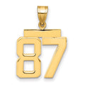 14k Medium Polished Number 87 Charm, 2.27 g