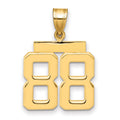 14k Medium Polished Number 88 Charm, 22.26 x 21.26 mm