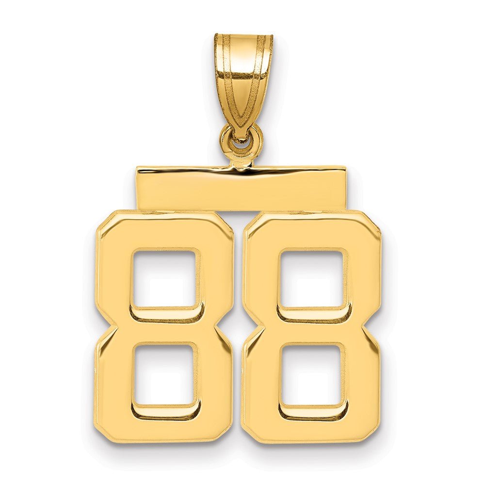 14k Medium Polished Number 88 Charm, 22.26 x 21.26 mm